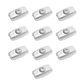 LT Easiyl 10pcs Wire Rope Clips Galvanized Steel Egg Shaped Cable Clamp Suitable for Diameter 4mm Steel Cable Rope Double Hole 32.5mm x 19.5mm