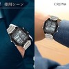 Clefer TS-D306-BK Digital Men's Wristwatch, Waterproof, Metal Band, Silver, Black,