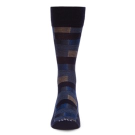 MeMoi Men's Checkerboard Plaid Rayon Dress Crew Socks Black 10-13
