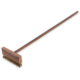Carlisle Paddles-4152000 Oven Brush & Scraper With Handle, 8-1/2" Wide, 1-1/4" Brass Bristles, 42" Long Hardwood Handle