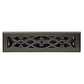 2" X 12" Luxury Victorian Floor Register Grille with Dampers - Luxury Contempo Decorative Grate - HVAC Vent Duct Cover - Matte Black
