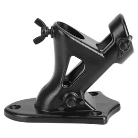 LOMETY Stainless Steel Heavy Duty Flag Pole Holder，Wall Mount House & Estate Flag Pole Bracket， Flag Pole mounting Bracket 2 Positions for 1“ Flag Pole (Black)