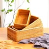 Natural Rattan Storage Baskets Set of 3 - Handwoven Wicker