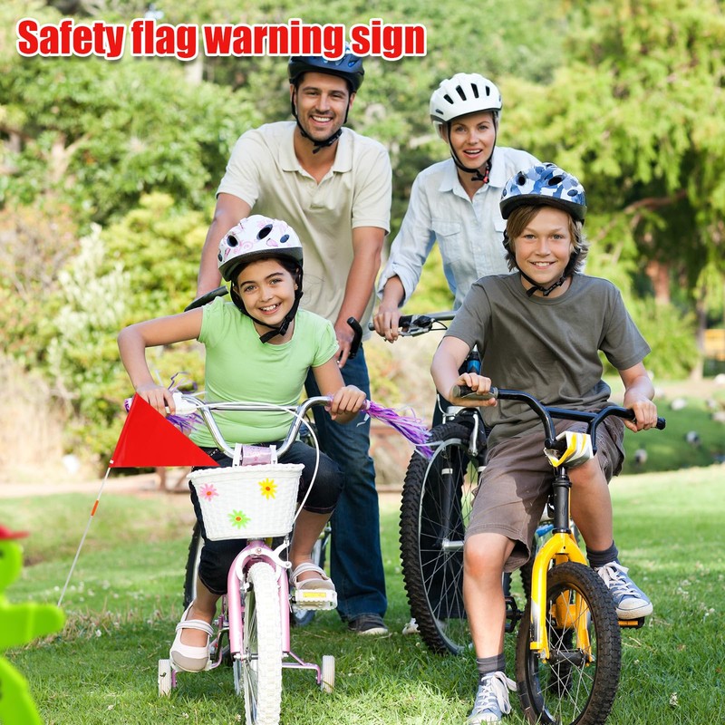 4 Pack Safety Flags with Pole, Premium Kid Alert Street