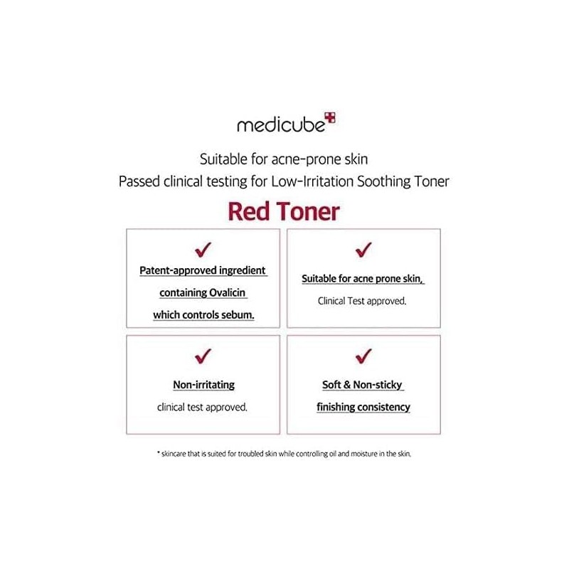 MEDICUBE Red Toner 2.0 Plus: Adiós Grasa y Poros, Piel