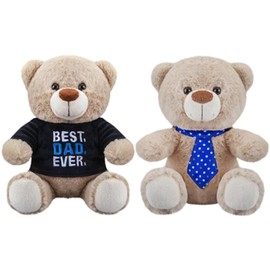 Best Dad Ever Assorted Bear With T-Shirt/Tie (20.32cm) 1 Pack - Stylish & Thoughtful Design, Perfect For Dad's Birthday, Appreciation & Any Special Occasion