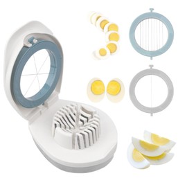 Egg Slicer Egg Cutting 3 Types Cookware Kitchen Tool Egg Slicer for Hard Boiled Eggs Easy to Cut Eggs into Slices