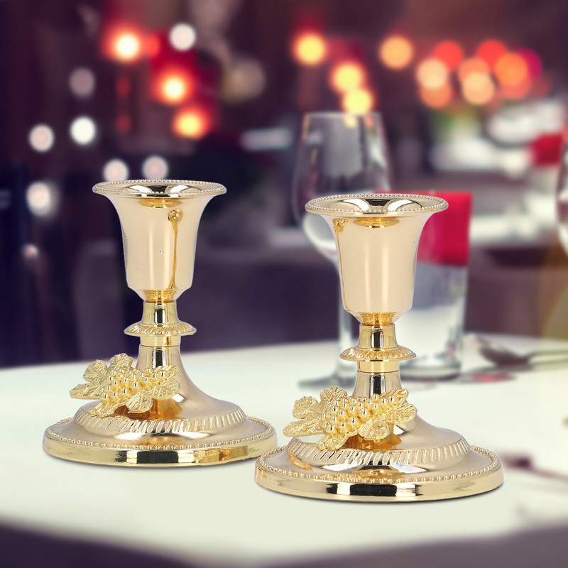 2Pcs Metal Candle Stand Good Stability Multifunctional European Simple Candle