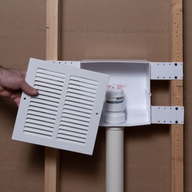 Oatey 39010 Sure-Vent Wall Box with Metal Grille Faceplate for 1-1/2", 2" or 3" adapters