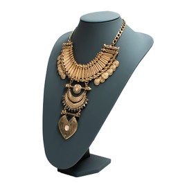 Grey Leatherette Necklace Pendant Chain Jewellery Shop Display Busts - 3 Sizes (G611-3GL) (Extra Large (35cm))