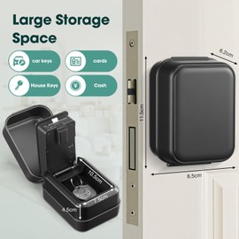 Thlevel Smart Key Lock Box Electronic Bluetooth Lock Box with Tuya APP Control & PIN Code Types,Share eKey Wall Mounted Lock Box for Airbnb Realtor House Office(Black)