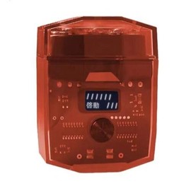 electric shaver Portable transparent razor double engine mecha small electric razor set Outdoorfun Shaver Machine twin shaver men Black Upgraded:_Red Upgraded