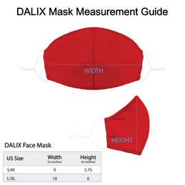 DALIX Cloth Face Mask Reusable Washable Made in USA - Red L-XL (3 Pack)