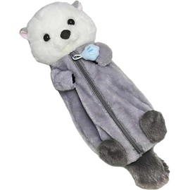 UOPR Pencil Case, Plush Pencil Case, Animal Pen Case, Cute Fluffy Plush Pencil Case, Cute Otter, Plush Pen Pouch, Large Capacity Pen Case, Plastic Pencil Case, High School Students, Middle School