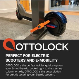 OTTOLOCK Combination Bike Lock | Lightweight & Compact | Theft Deterrent for Quick Stops | Cycling, E-Mobility, & Outdoor Gear (Stealth Black, 30 Inch)