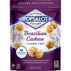 Popsalot Gourmet Popcorn Deluxe Collection, Brazilian Cashew Caramel Corn, 6.0 Ounce