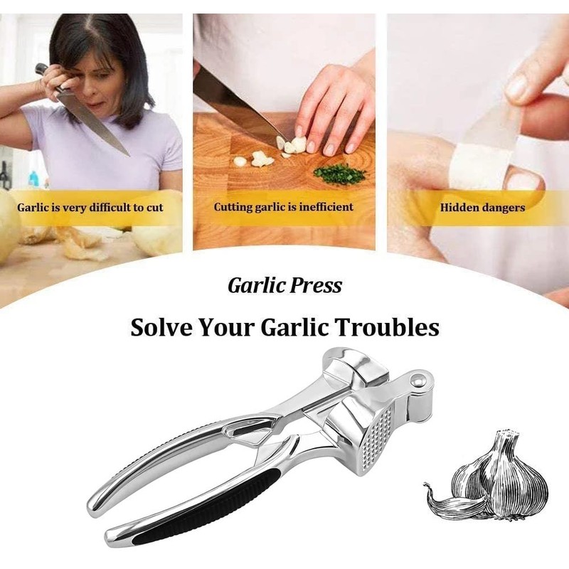 Royal Cuisine Stainless Steel Garlic Press Professional Kitchen Heavy Duty