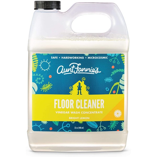 Aunt Fannie's Floor Cleaner Vinegar Wash - Multi-Surface Cleaner, 32 oz. (Single Bottle, Bright Lemon)