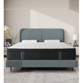 Huyamy Full Size Mattress,12 Inch Hybrid Full Mattress in a Box with Memory Foam & Individual Pocket Spring for Edge Support,Pressure Relief,Medium Firm.