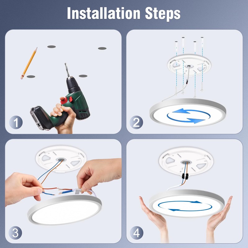 GOOSKI Ceiling Light with Motion Sensor, 24 W LED Ceiling