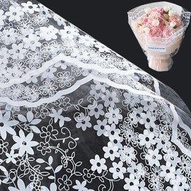 RUSPEPA 20 Sheets Flower Wrapping Paper - Lace Cellophane Plastic Packaging - Waterproof Floral Bouquet Wrapping Paper - Florist Supplies Packaging for Birthday, Wedding and DIY Crafts