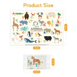 Disposable Placemats for Baby & Toddlers, Disposable Baby Placemats for Restaurants, Travel, Disposable Stick on Placemats with 4 Designs, 40 Pack Disposable Table Mats for Kids (Individual Package)