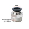 Leliafleury 5Pcs Straight Pneumatic Push to Quick Connect Fittings 8mm
