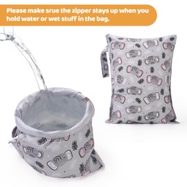 eaxin 2pcs Baby Diaper Mess-proof Wet Bags,Waterproof Reusable Travel Storage Stroller Daycare Soiled Items Beach Pool Yoga Gym Bag for Wet Toddler Swimsuits -Bee,Koala