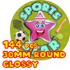 144 Sports Star - 30mm - Glossy Reward Stickers for