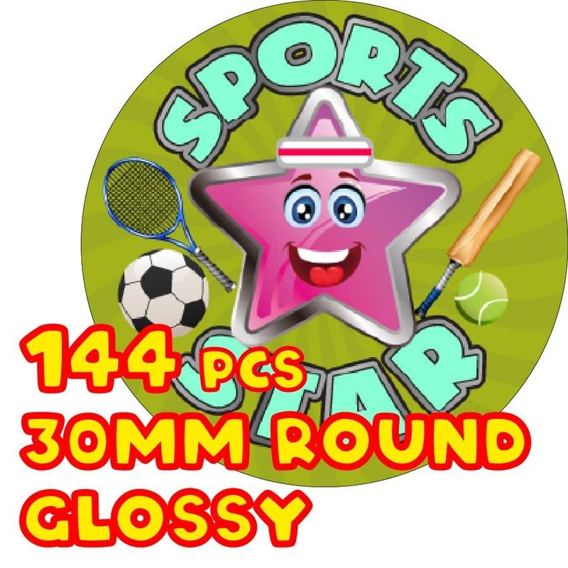 144 Sports Star - 30mm - Glossy Reward Stickers for