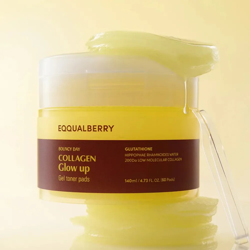 Eqqualberry Collagen Glow Up Gel Toner Pads 60 Pads