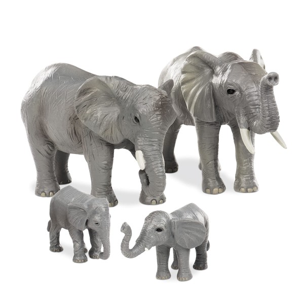 Terra by Battat AN2824Z African Family Miniature Elephant Animal Toys for Kids 3-Years-Old & Up (4 Pc)