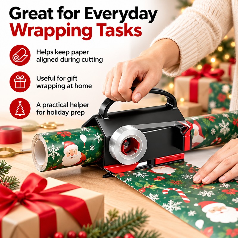 Wrapping Paper Cutter for Gift Wrapping – Black Manual Paper