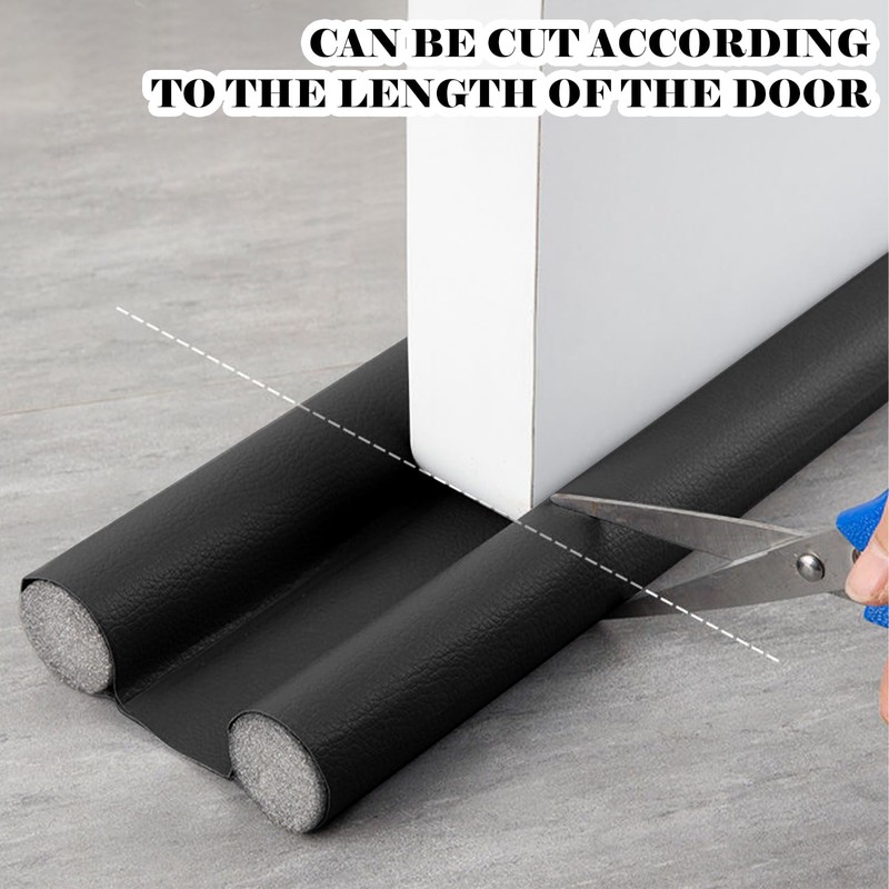 Double Under Door Draught Excluder, 37in/96cm Draft Excluder for Doors,