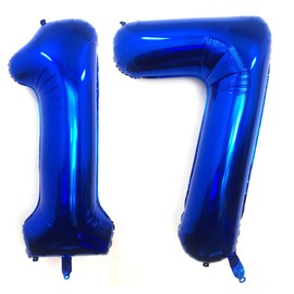 40 Inch Navy Blue 17 Number Balloons Giant 17 Balloons Navy Blue Birthday 17 Balloons 17th Birthday Anniversary Party Decorations Supplies