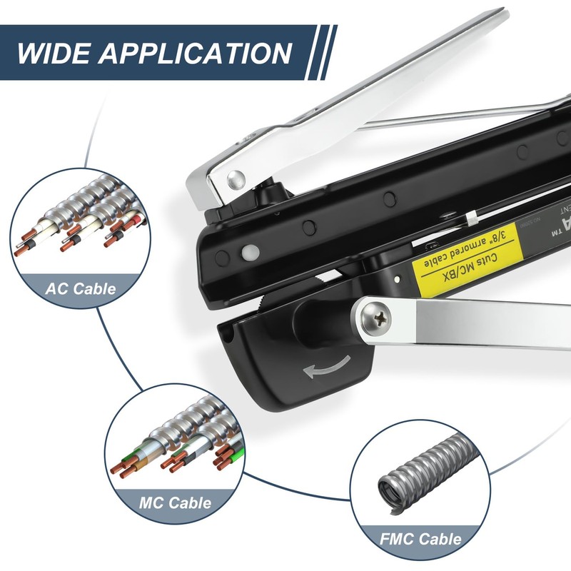 MC Cable Cutter, Cuts 3/16" to 7/10" BX/MC Cable, 53725