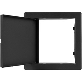 6" x 6" Inch Steel Access Panel Door - for Indoor Use - Opening Flap Cover Plate - Box Door Lock - Door Latch - Black Inspection Hatch - Anthracite Polymer Coating - Intended for Walls and Ceilings