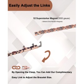Wollet Magnetic Copper Bracelet for Women, Magnetic Turquoise Bracelet for Women with 3500 Gauss Magnet with Packaging Box