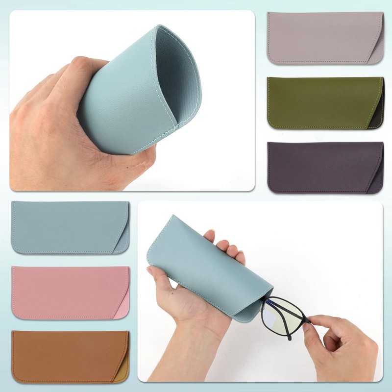 WEIPUER 6 Pack Soft Sunglasses Case, Leather Glasses Case, Glasses