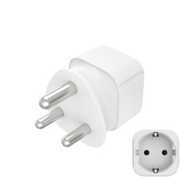 Hama Travel Adaptor South Africa, Travel Plug Type M (for Travellers from Germany and Europe, for Earthing Contact Plugs, Contour and Euro Plugs, for Travel to South Africa, Nepal and Others) White