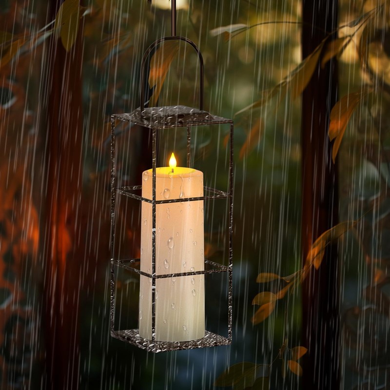 SoulBay 10" x 4" Flameless USB Rechargeable Candles, Solar Powered
