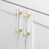GlideRite 3.75-inch Clear Acrylic Cabinet Pulls Satin Gold Gold Finish