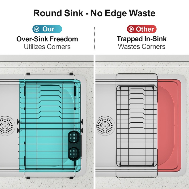iSPECLE Expandable Dish Drying Rack for Kitchen Sink - Rust