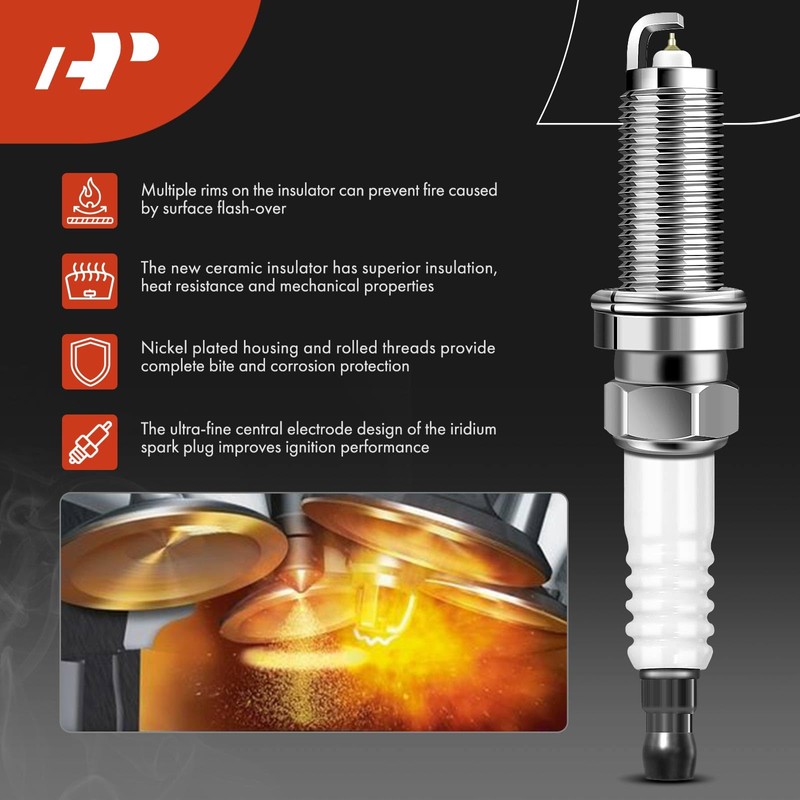 A-Premium Ignition Coil Pack and Iridium Spark Plugs Compatible with
