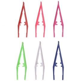 AOVNA 6 Pieces Disposable Tweezers Non-Slip Plastic Tweezers Colorful Round Tip Plastic DIY Craft Tweezers