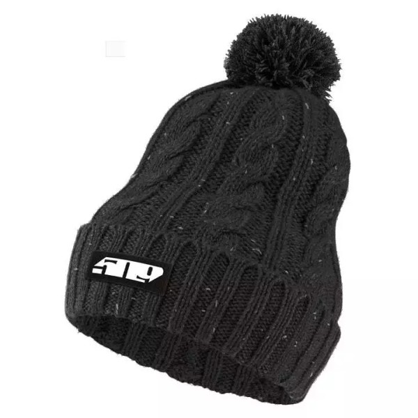 509 ADULT BLACK FLECK Beanie With POM - One Size