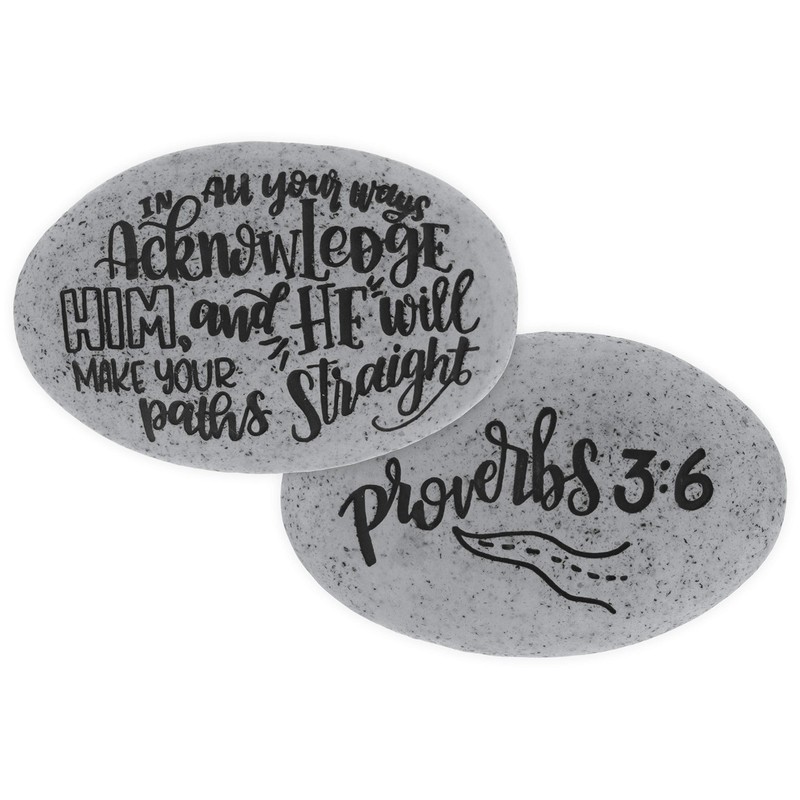 Angelstar Proverb Pocket Stone-Acknowledge Him, Multicolored