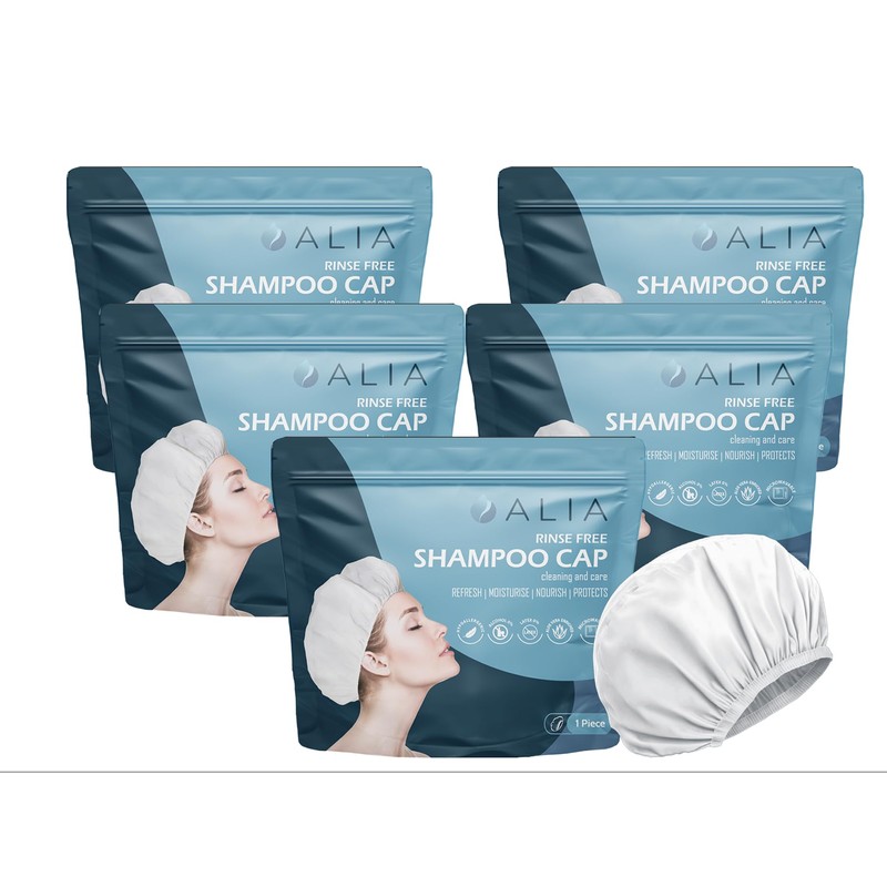 5 x ALIA Shampoo Cap Rinse Free Microwavable | Hair