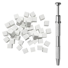 HAIKING Nail Sponges, 50 PCS White Cube Shape Sponge Manicure Accessory with Pick up Tool for Nail Art Gradient Design (10mm/0.39in)