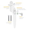 White Yale UPVC Window Handle Inline Double Glazing Universal Key